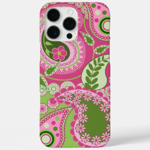 Rose et vert Paisley iPhone 16 coque
