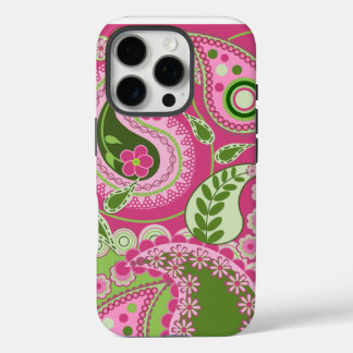 Rose et vert Paisley iPhone 16 coque