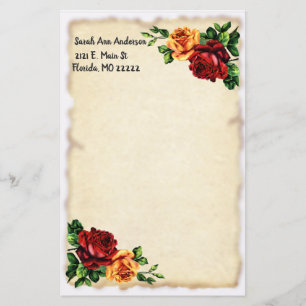 Rose et vieux papier