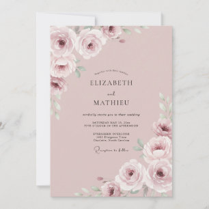 Rose Ethereal Floral Wedding Invitation