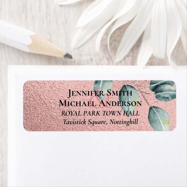 Rose Eucalyptus Feuille Foil Look MARIAGE (En situation)