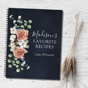 Rose Eucalyptus Floral Rustic Recipe Book
