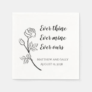 Rose Ever Thine Ever Mine Ever Ours Wedding Napkin