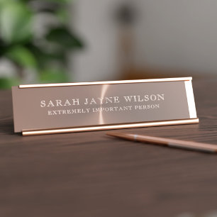 Rose extrêmement important Gold Desk Nom Plaque