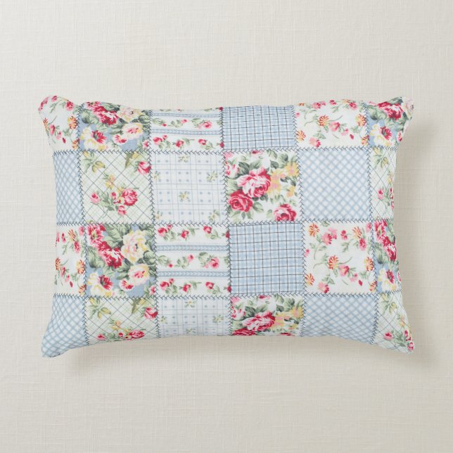Rose Fabric: Elegant Background Design Accent Pillow (Front)