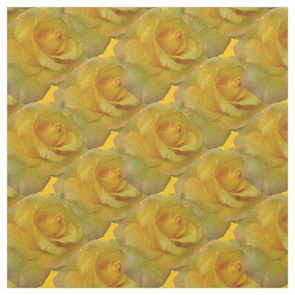Rose Fabric Yellow Rose Fabric Cotton or Poly Zazzle.ca