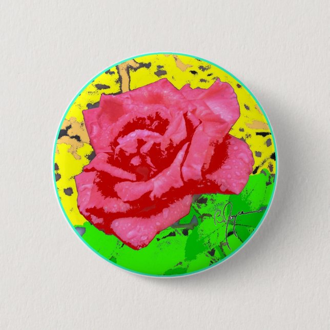 Rose Face 2 Inch Round Button (Front)