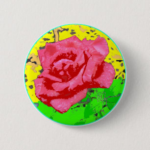 Rose Face 2 Inch Round Button