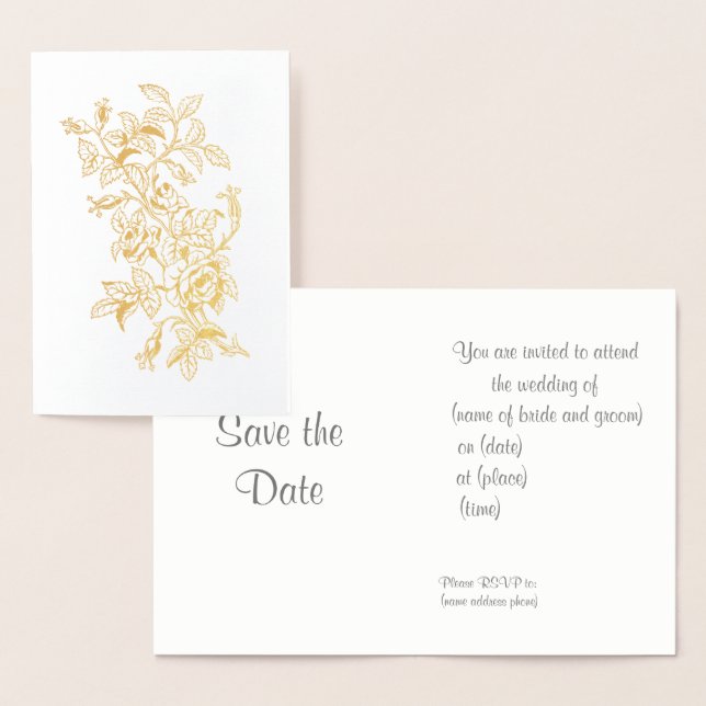 Rose faire-part de mariage en Bloom Vintage Line A (Affichage)
