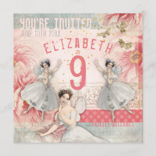 Rose Fairy Ballet Invitation d'anniversaire