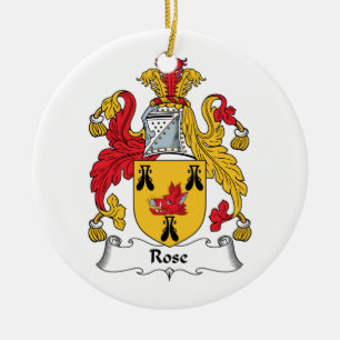 Rose Family Crest Ceramic Ornament