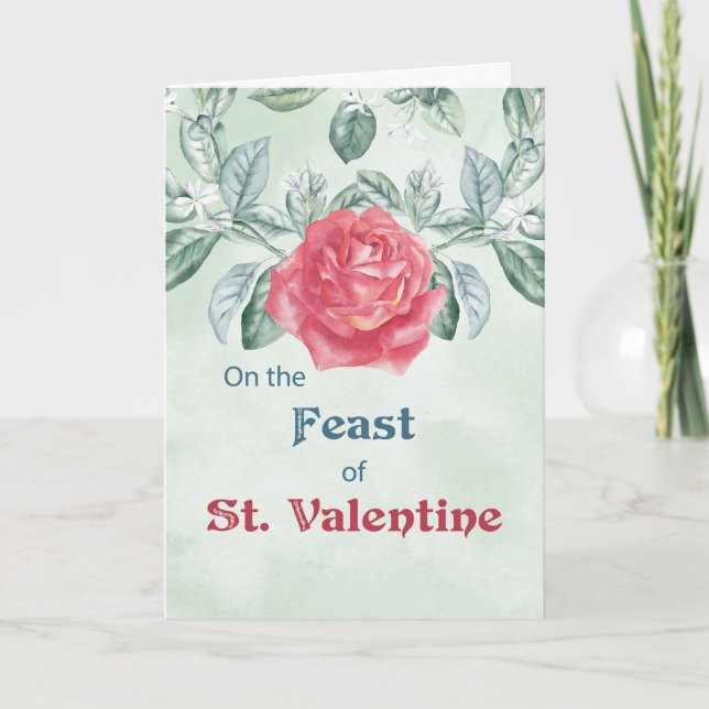 Rose Feast of St. Valentine Holiday Card (Front)