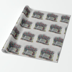 Rose Fence Wrapping Paper