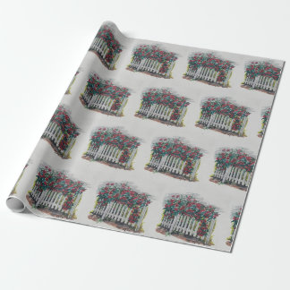 Rose Fence Wrapping Paper