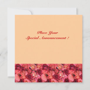ROSE FIELD MONOGRAM, red pink light orange Announcement