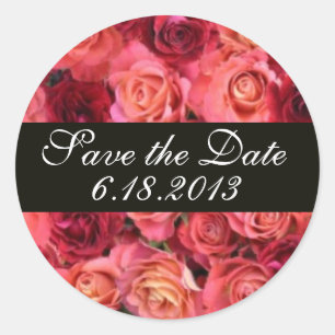 ROSE FIELD ,Save the Date Classic Round Sticker