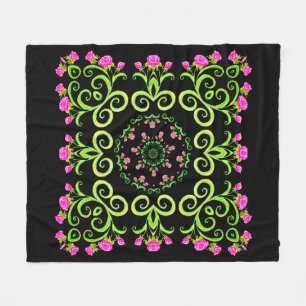 Rose Fiesta Party Fleece Blanket
