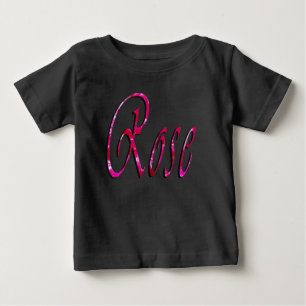 Rose, Filles, Nom Logo, T-shirt noir pour bébé