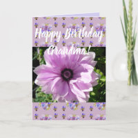 Rose Fleur Floral Anniversaire Grandma carte d'art