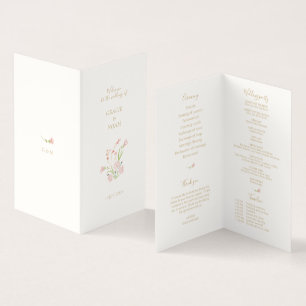 Rose fleur sauvage Ivory Pliage Carte Mariage Prog