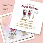 Rose Floral A 16th Birthday Party Invitation<br><div class="desc">Organize the perfect 16th birthday celebration with this elegant rose floral monogram A design featured on the reverse side for birthday girls’ names starting with the letter A. Elegant floral numerals are used within the invitation to accentuate the celebratory age.</div>