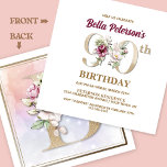 Rose Floral B 90th Birthday Party Invitation<br><div class="desc">Organize the perfect 90th birthday celebration with this elegant rose floral monogram B design featured on the reverse side for birthday girls’ names starting with the letter B. Elegant floral numerals are used within the invitation to accentuate the celebratory age.</div>