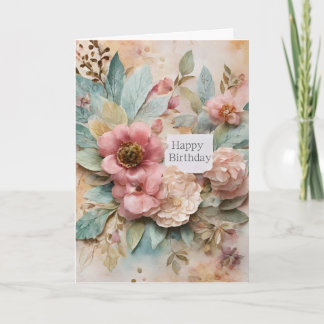 Rose Floral Birthday Card
