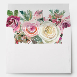 Rose floral blanc et rose Toutes les enveloppes d'