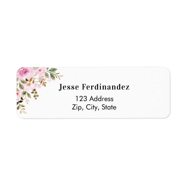 Rose floral eucalyptus flower Return Address Label (Front)