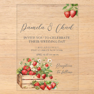 Rose Floral Eucalyptus Wedding Acrylic Invitations