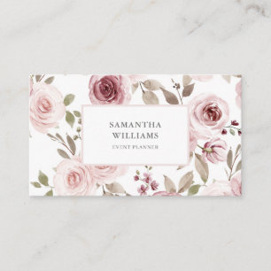 Rose Floral Event Planner Carte de visite