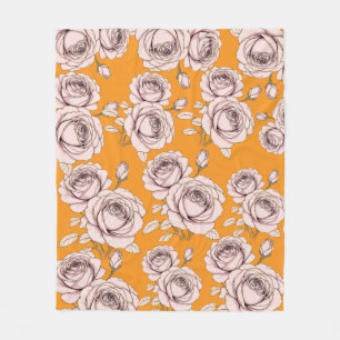 Rose Floral Fleece Blanket