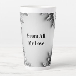 Rose Floral Frame For Modern Home Style 🌹 Latte Mug