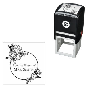 Rose Floral Frame From the Library Of Self-inking Stamp