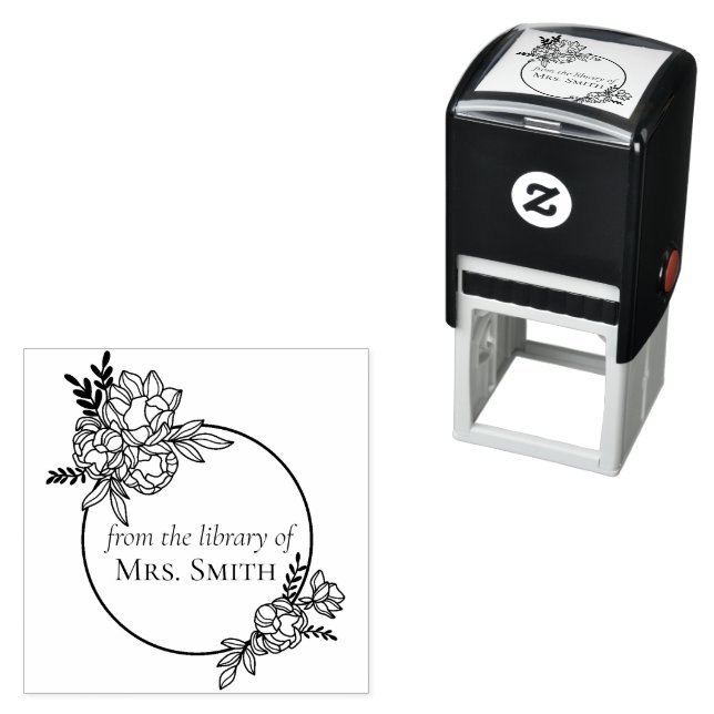 Rose Floral Frame From the Library Of Self-inking Stamp (In Situ)