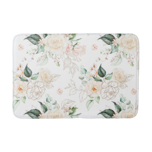 Rose Floral Garden Pattern Bath Mat