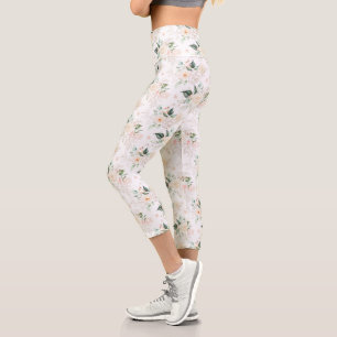 Rose Floral Garden Pattern Capri Leggings
