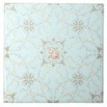 Rose Floral Medallions & Scrolls Ceramic Tile<br><div class="desc">This is a digitally enhanced print derived from an antique 1905 to 1915 pattern of large floral medallions with rose insets and scrolls and two fleuron motifs. You can easily customize the background colour.</div>
