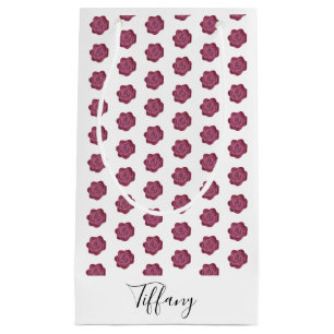 Rose Floral Pattern Personalized Small Gift Bag