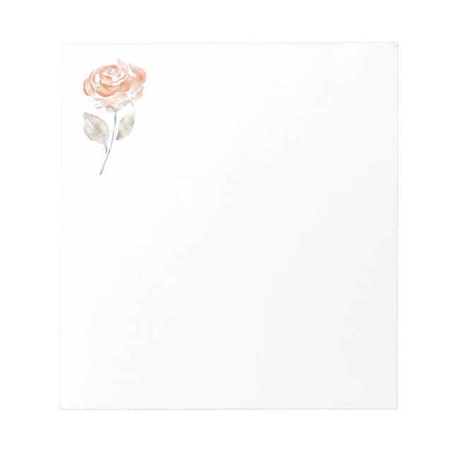 Rose  , floral watercolor design  notepad (Front)