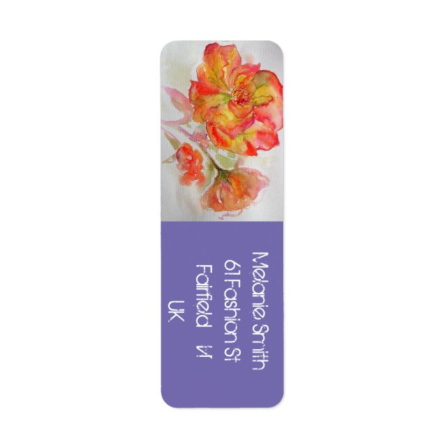 Rose Floral Watercolour Orange Follow Your Joy Not (Front)