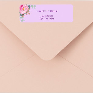 Rose florale de lilas rose retour adresse 