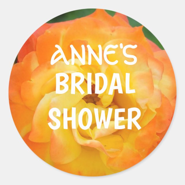 Rose Flower  Bridal Shower Sticker (Front)
