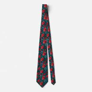 Rose Flower Bride Father Fancy Wedding Tie