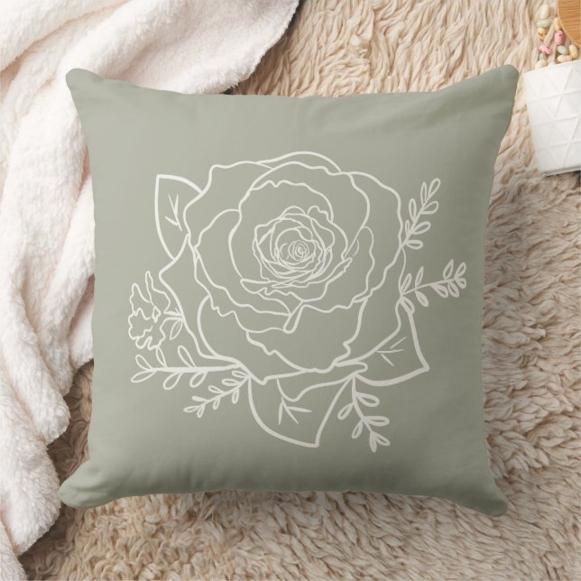  Rose Flower Custom Background Colours Modern  Throw Pillow (Blanket)