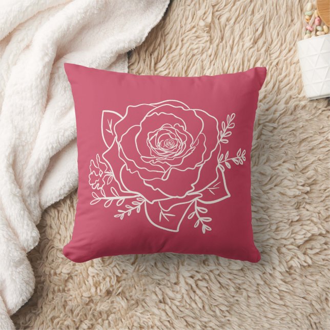  Rose Flower Custom Background Colours Modern  Throw Pillow (Blanket)