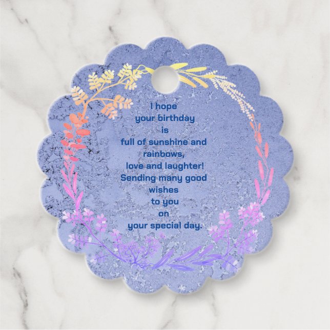 Rose Flower Favour Tags (Front)
