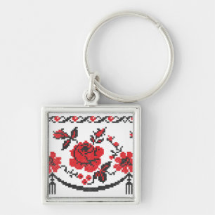 Rose flower keychain