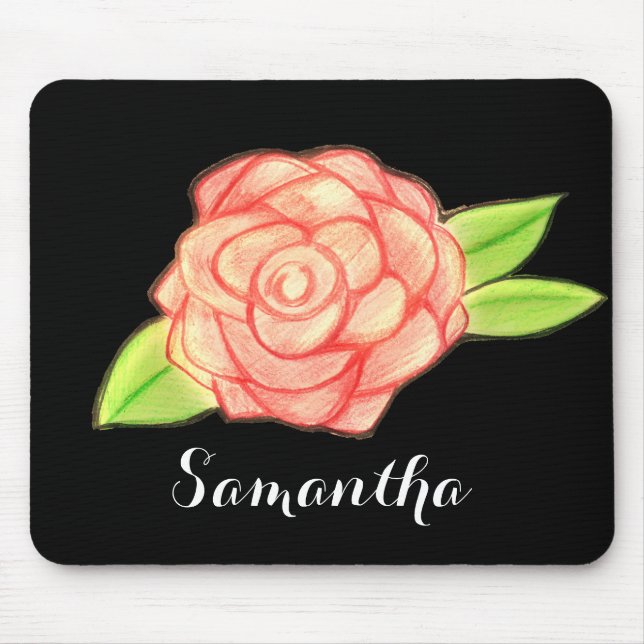 Rose Flower Mouse Pad (Front)