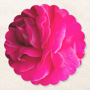 Rose flower paper coaster